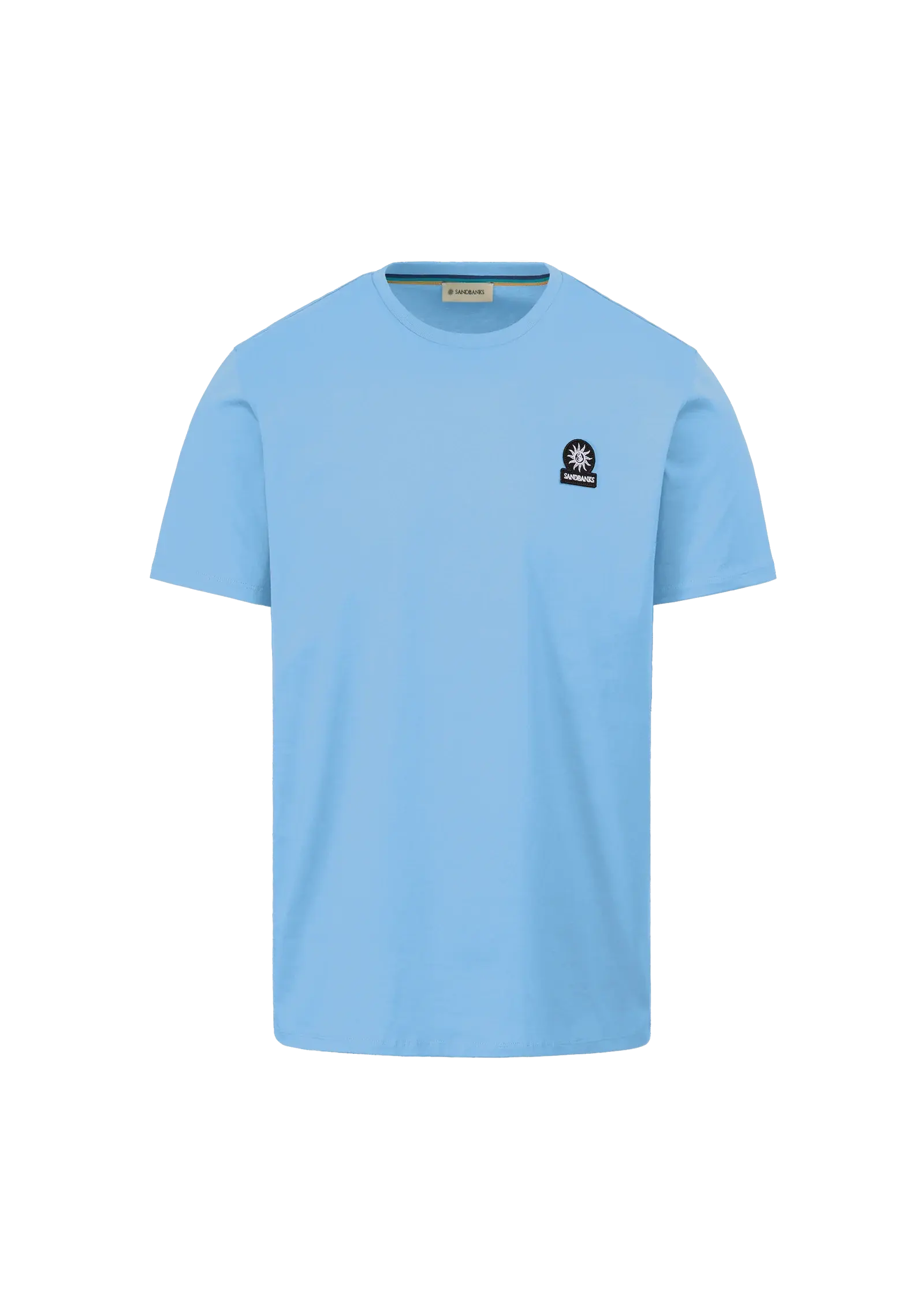 SANDBANKS BADGE LOGO T-SHIRT IN DUSTY BLUE