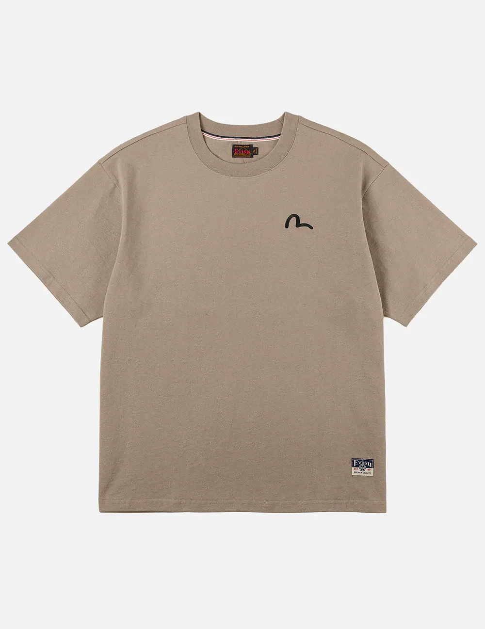 Seagull Embroidery T-shirt in brown