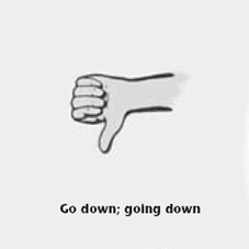 down sign for use in scuba diving