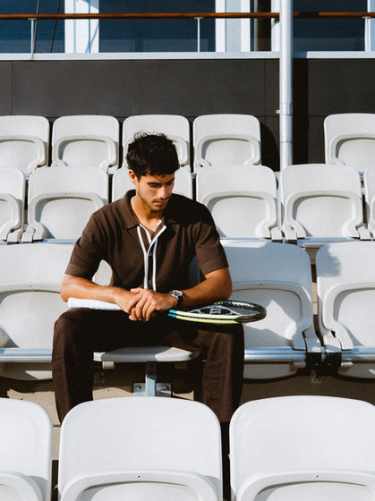 Ché Studios fashion look photographed at the tennis court