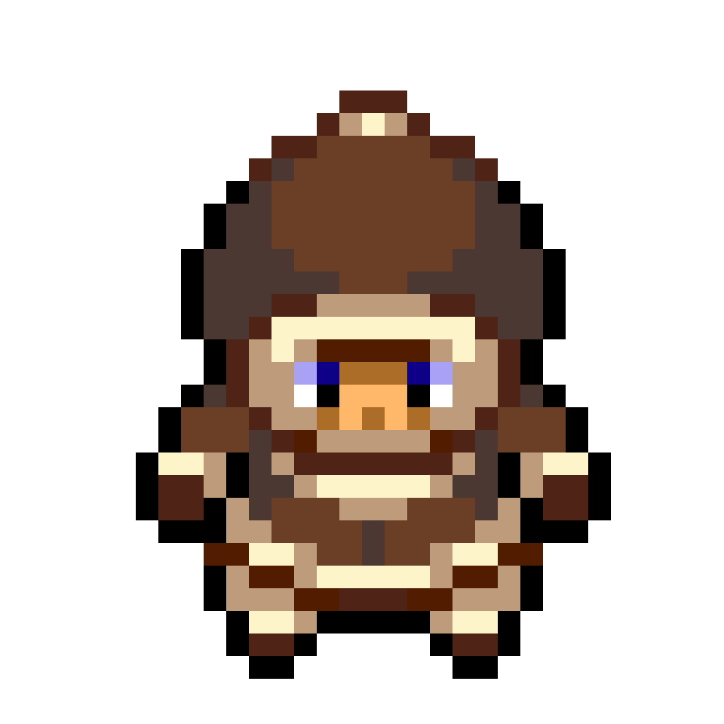 Pixel Art Inuit Character Walking in 4 Directions