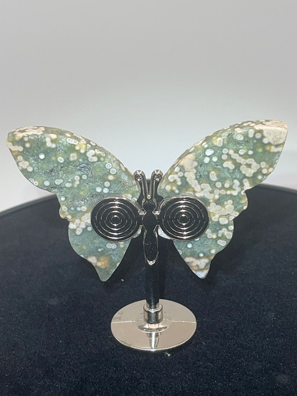 Thumbnail: Small Ocean Jasper Butterly on Stand
