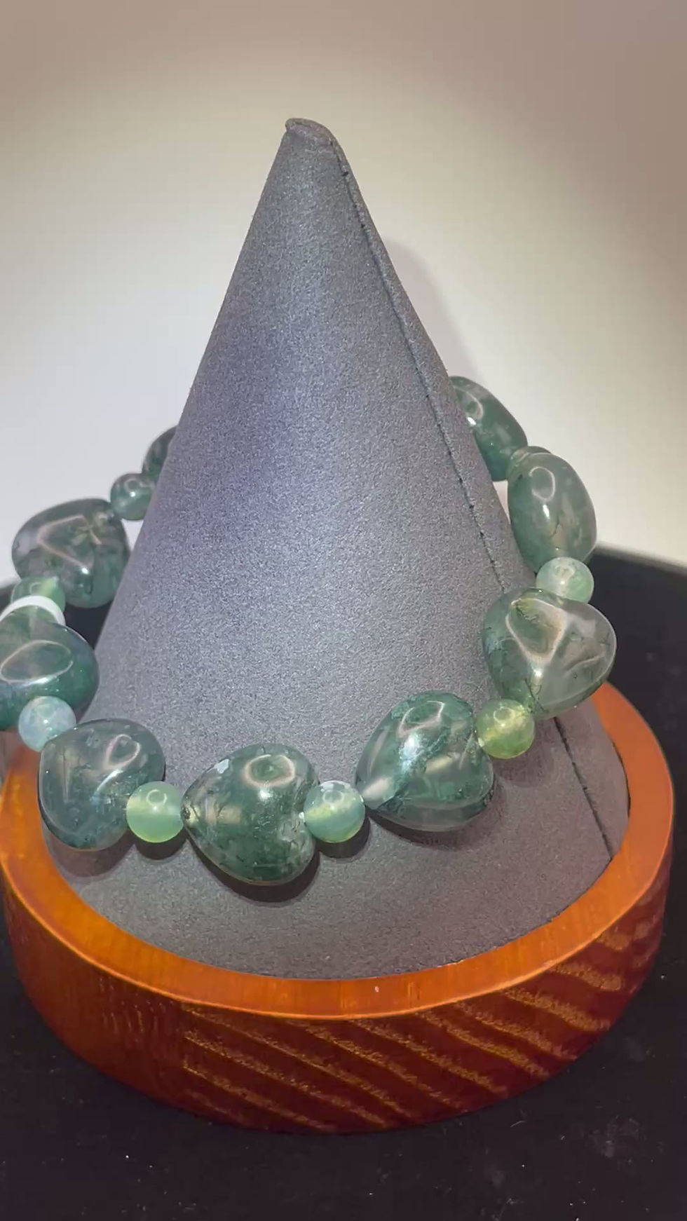 Thumbnail: Moss Agate Hearts Bracelet