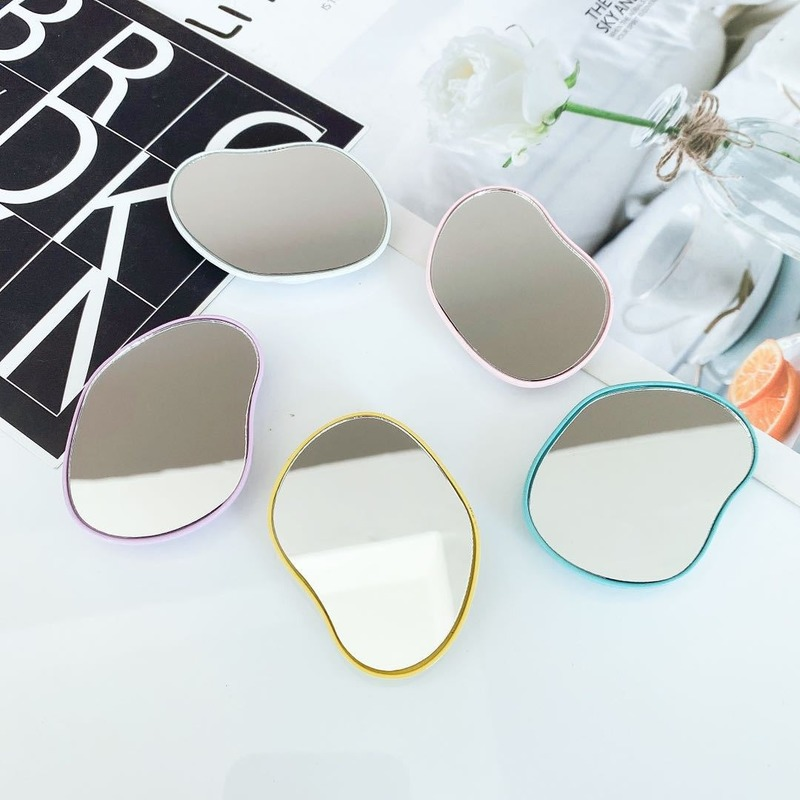 Irregular Decorative Compact Makeup Mirror and Phone Holder
