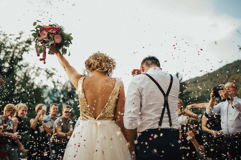A couple on their wedding day