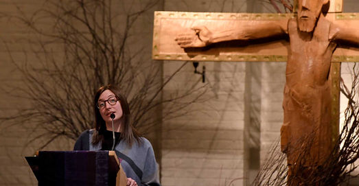 Woman giving a sermon at St. Peter's Church