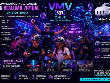 ¿Qué incluye el paquete de realidad virtual para cumpleaños en Santiago? | VMV Chile Vive Mundo Virtual