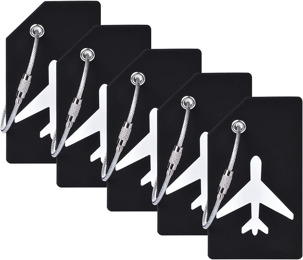 Thumbnail: 5Pack Grey Silicone Luggage Tag with Name ID Card Perfect to Quickly Spot Lugga