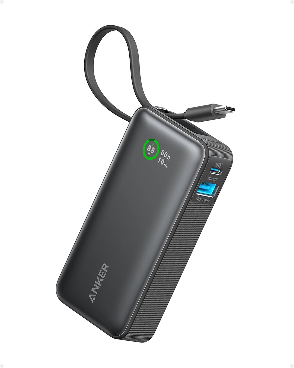 Thumbnail: Anker Nano Power Bank, 10,000mAh Portable Charger with Built-In USB-C Cable, PD