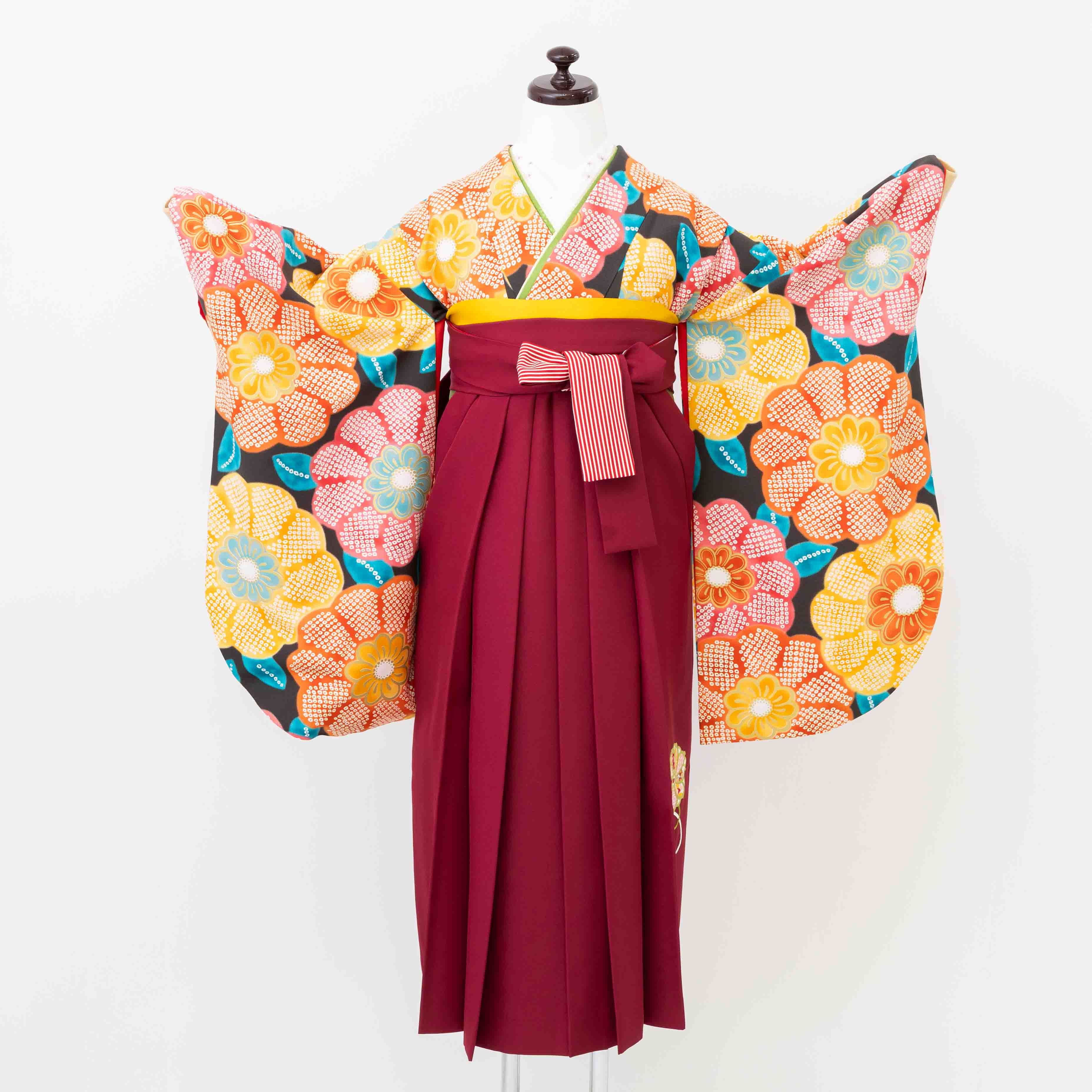 【J-009】グレー地　疋田花々