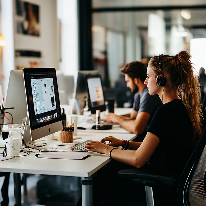 Gente trabajando en una oficina