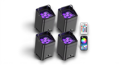 Akku LED Uplights Set RGBWA+UV kabellose Eventbeleuchtung für Hochzeiten und Events in Hennef Bonn Rhein-Sieg-Kreis