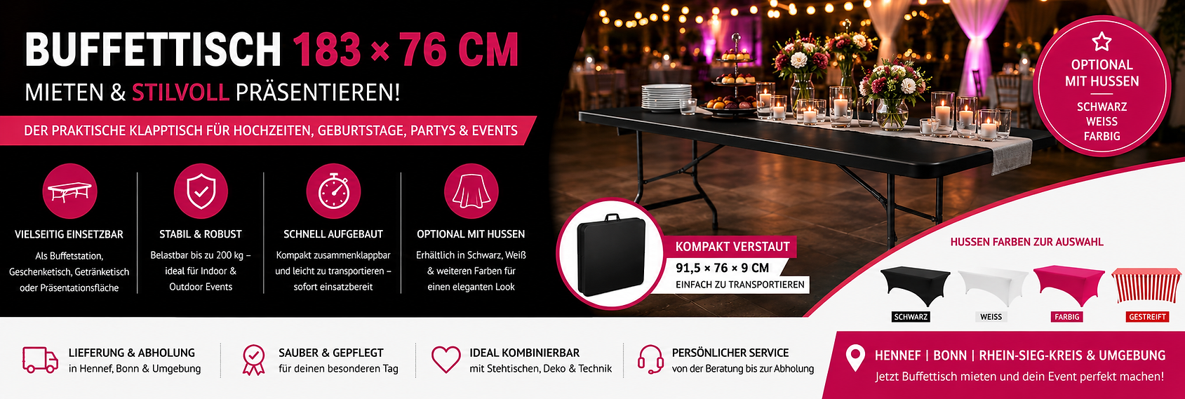 buffettisch mit hussen hochzeit event hennef bonn