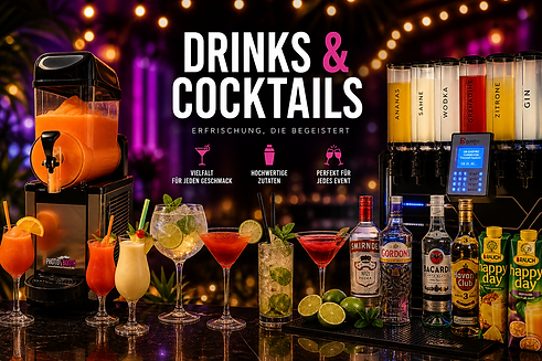 „Cocktailmaschine und Slush-Eis-Maschine mit frischen Cocktails, Spirituosen und Säften fü