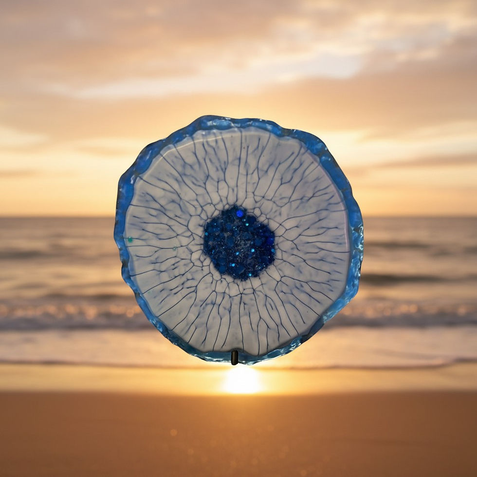 Thumbnail: Ocean Geode Coaster Set ✨ SOLD ✨  Thank you for supporting original handmade art