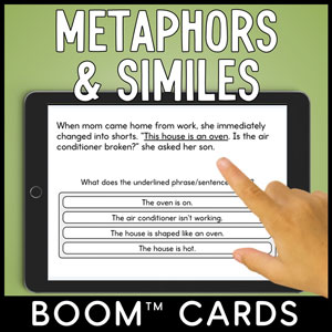 Metaphors and Similes Boom Card Activity for Speech Therapy