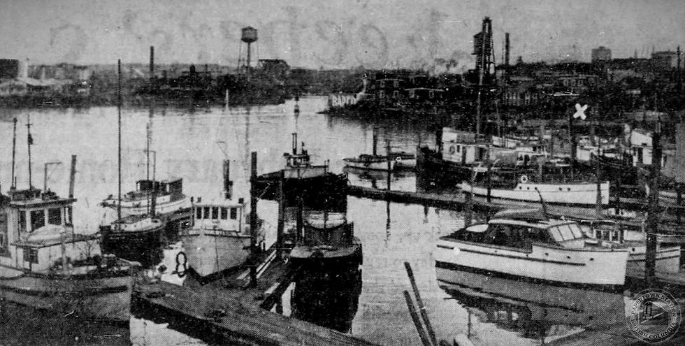 1946::X Marks the Spot - A View From Fisherman's Wharf Towards Songhees and Laurel Point