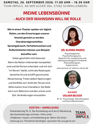 Meine Lebensbühne, am 26.09., 17 Uhr