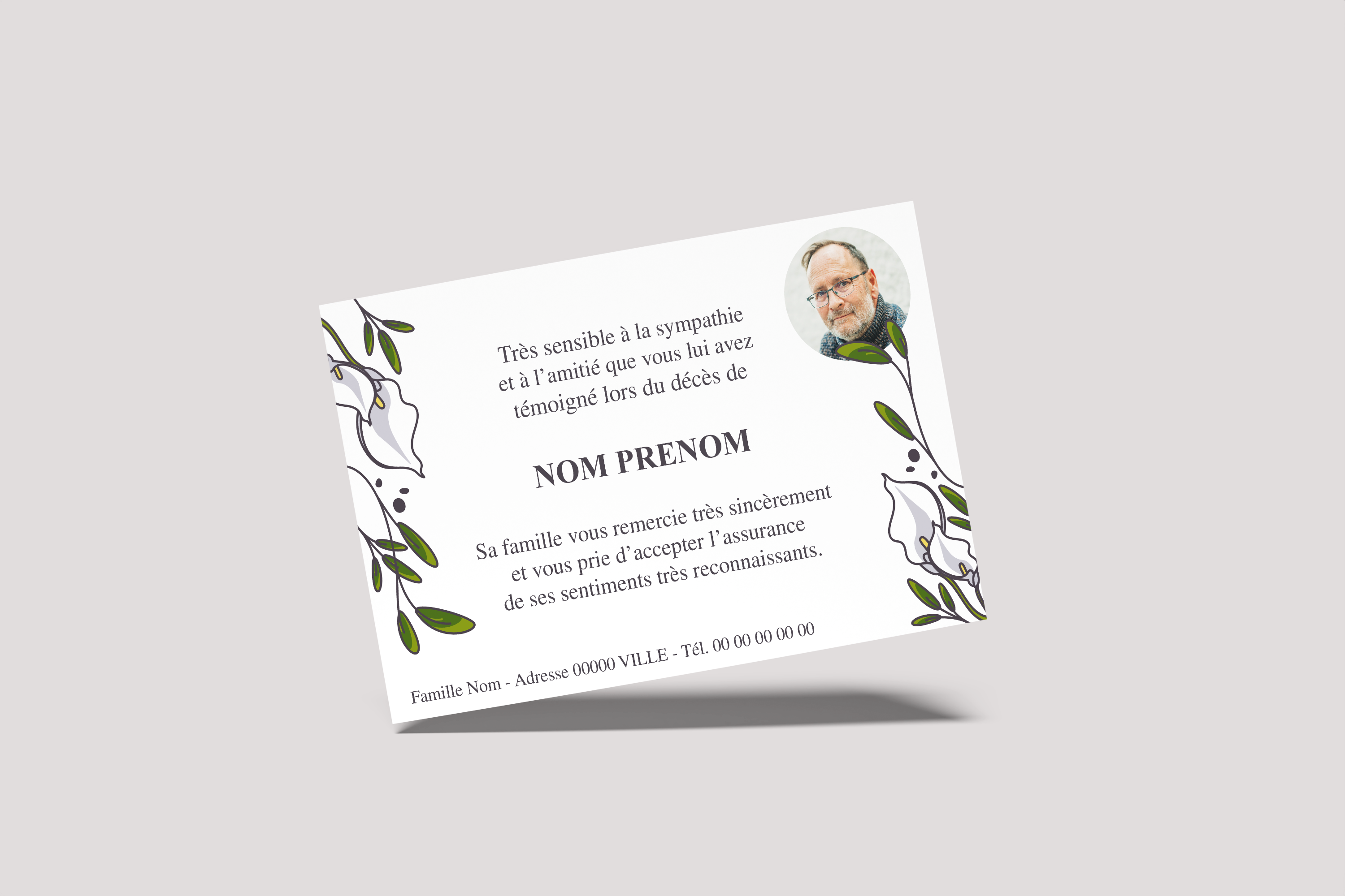 Carte de Remerciements - Modèle 30