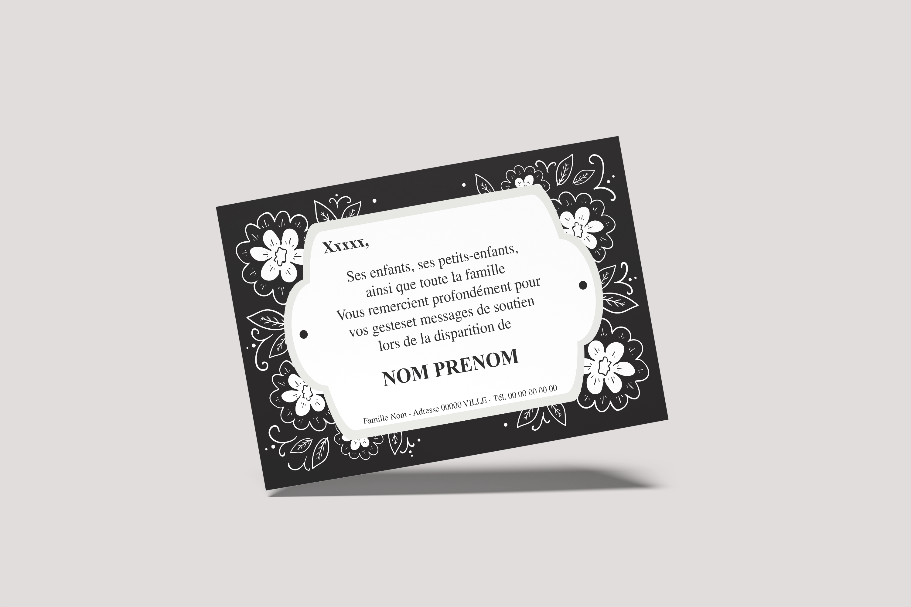 Carte de Remerciements - Modèle 29