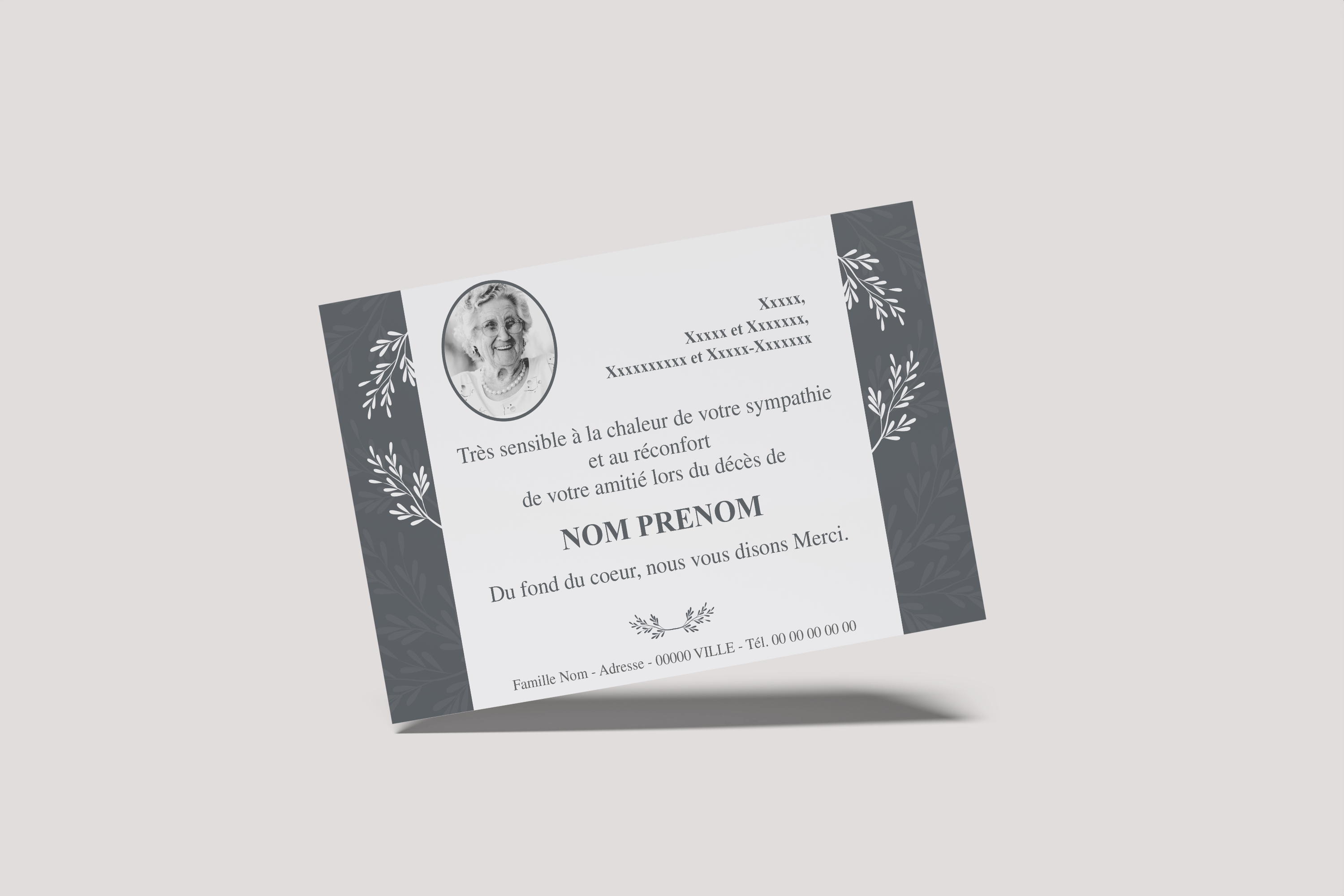 Carte de Remerciements - Modèle 15