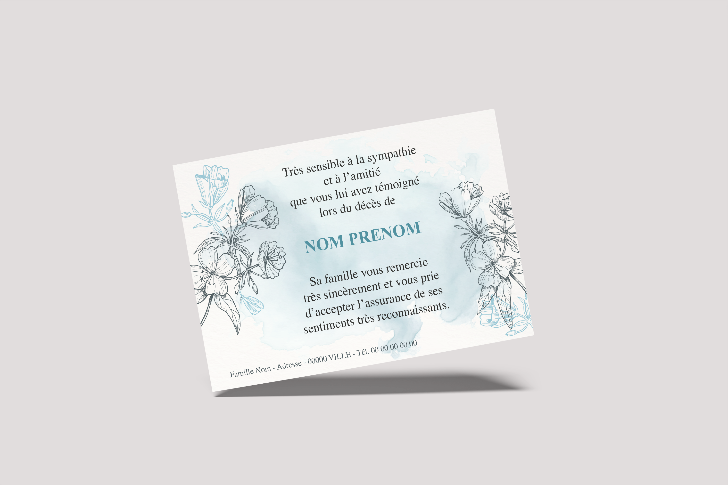 Carte de Remerciements - Modèle 26