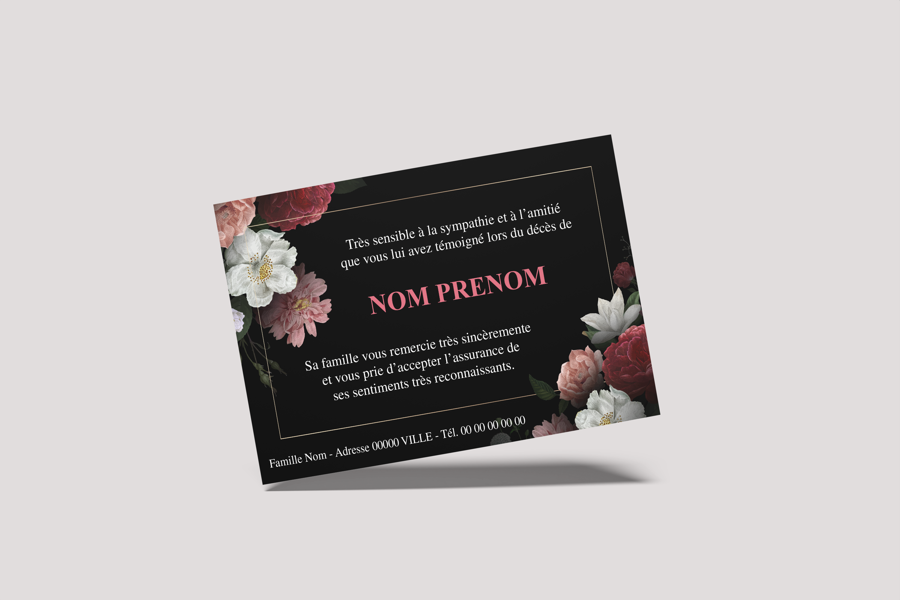 Carte de Remerciements - Modèle 41