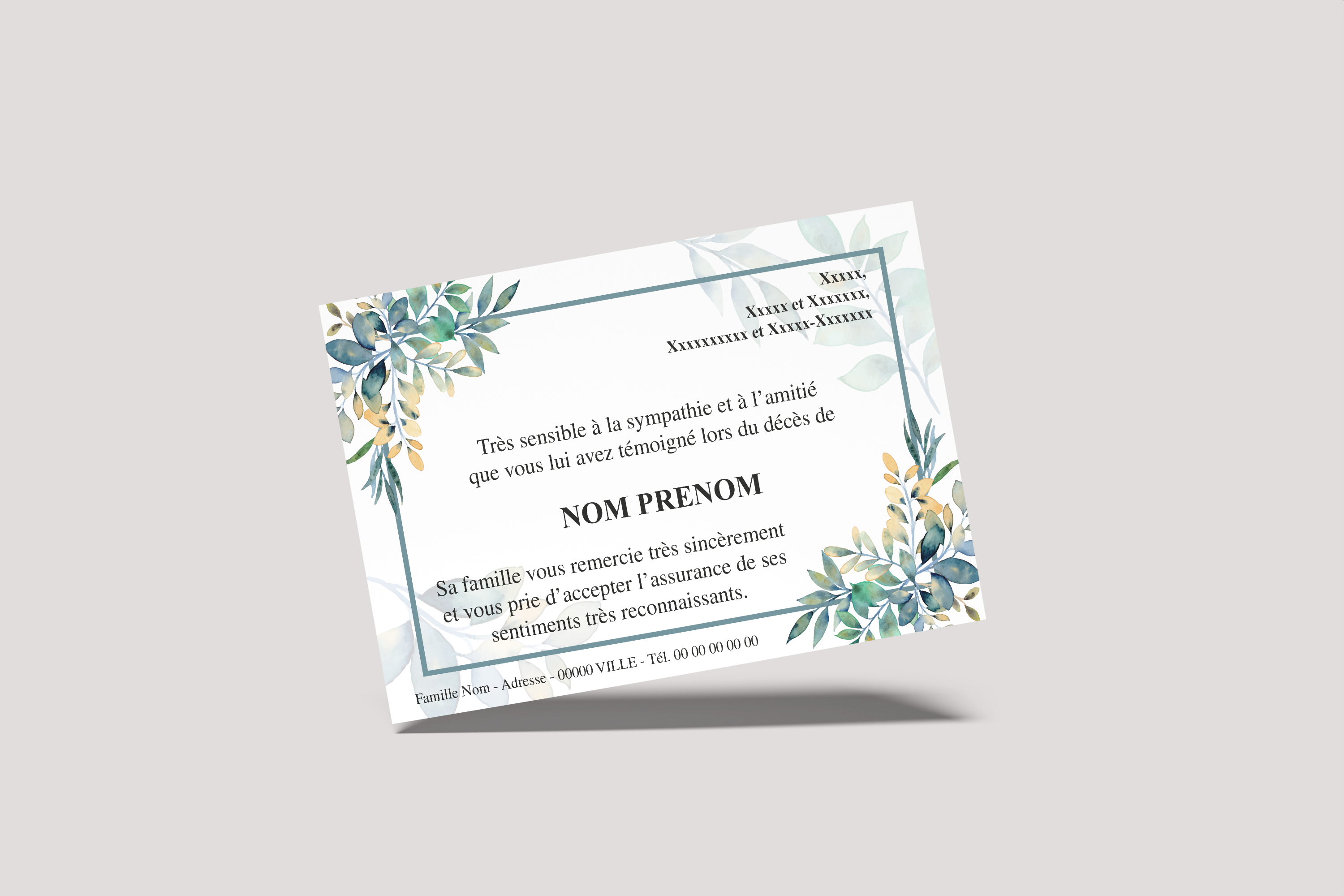 Carte de Remerciements - Modèle 24