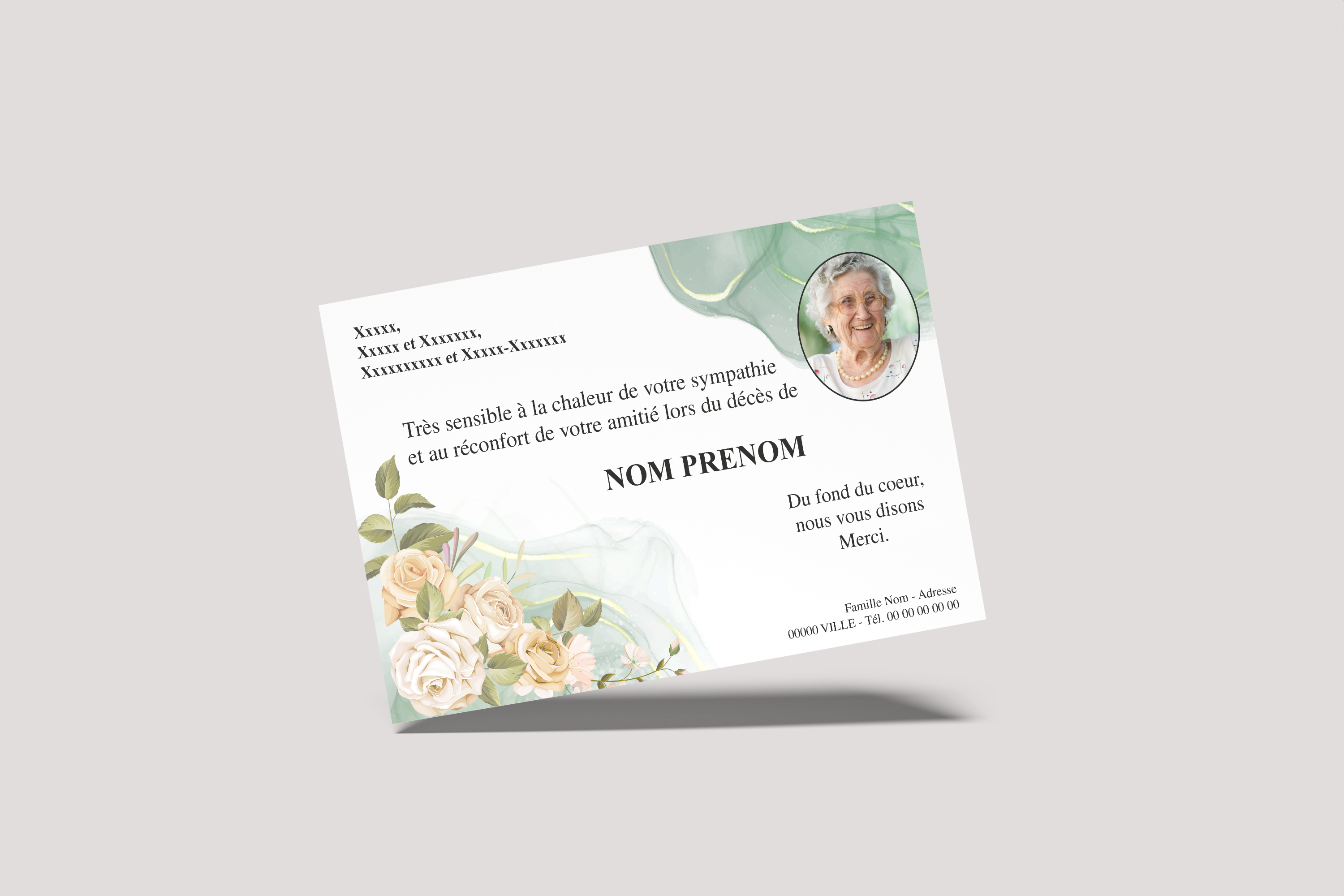 Carte de Remerciements - Modèle 28
