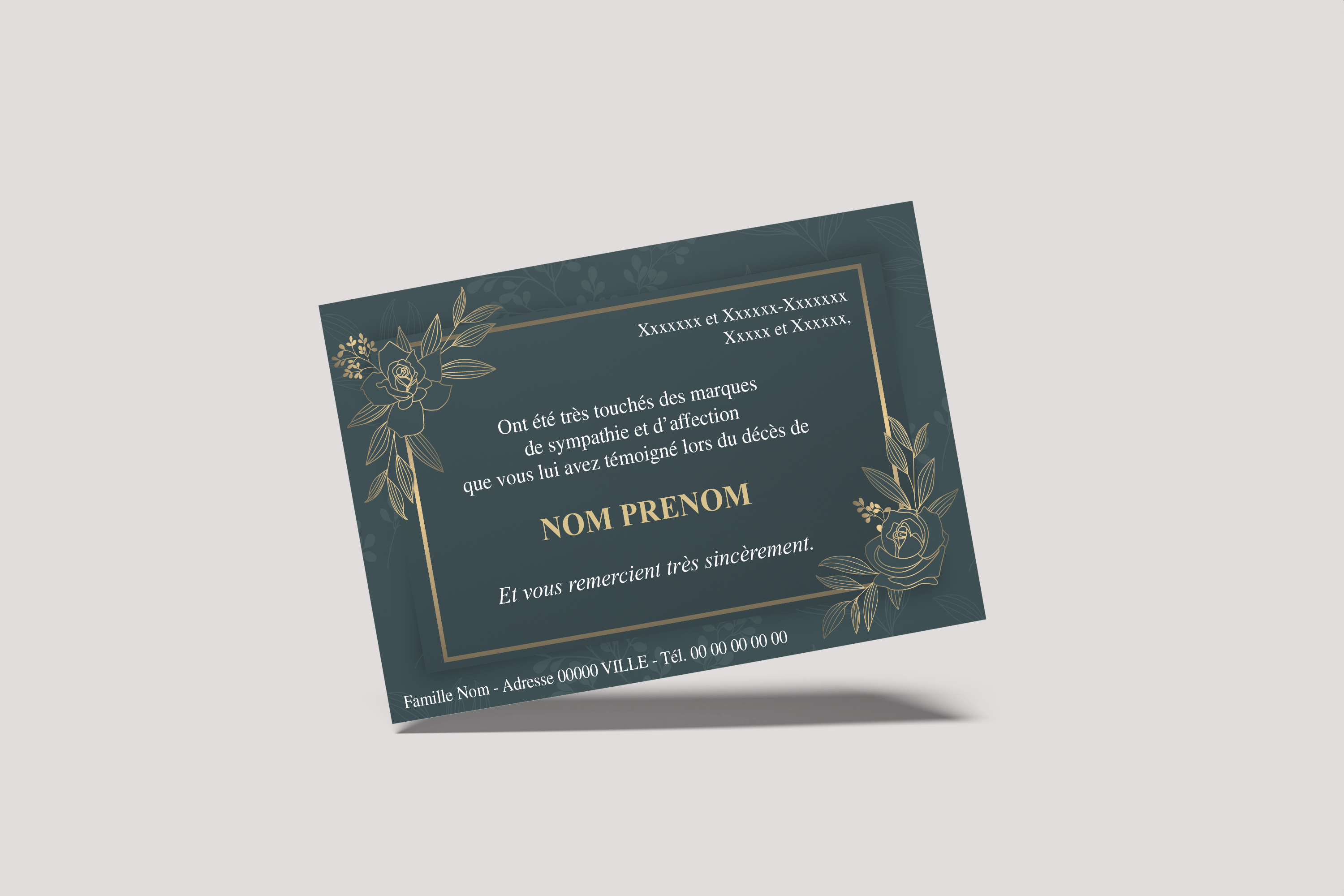 Carte de Remerciements - Modèle 42
