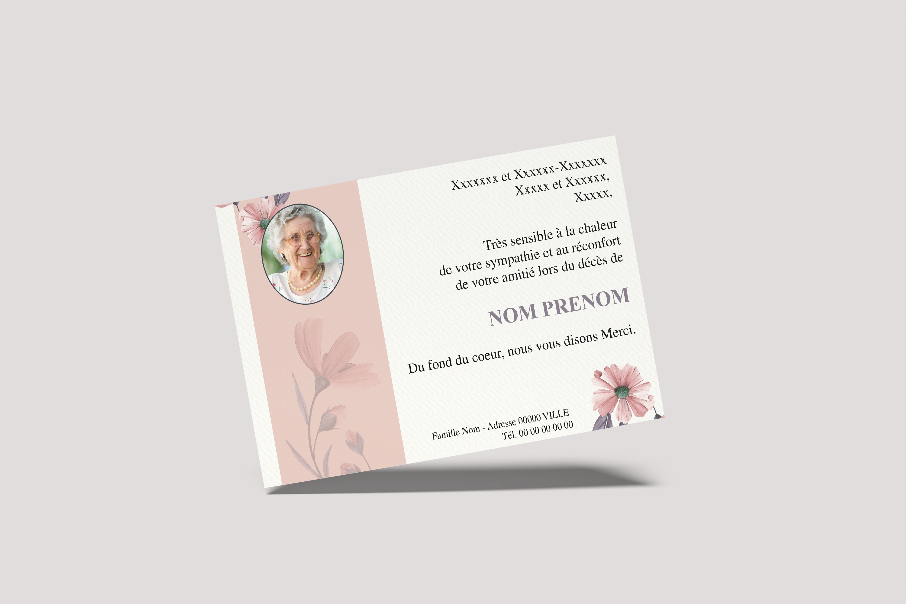Carte de Remerciements - Modèle 38