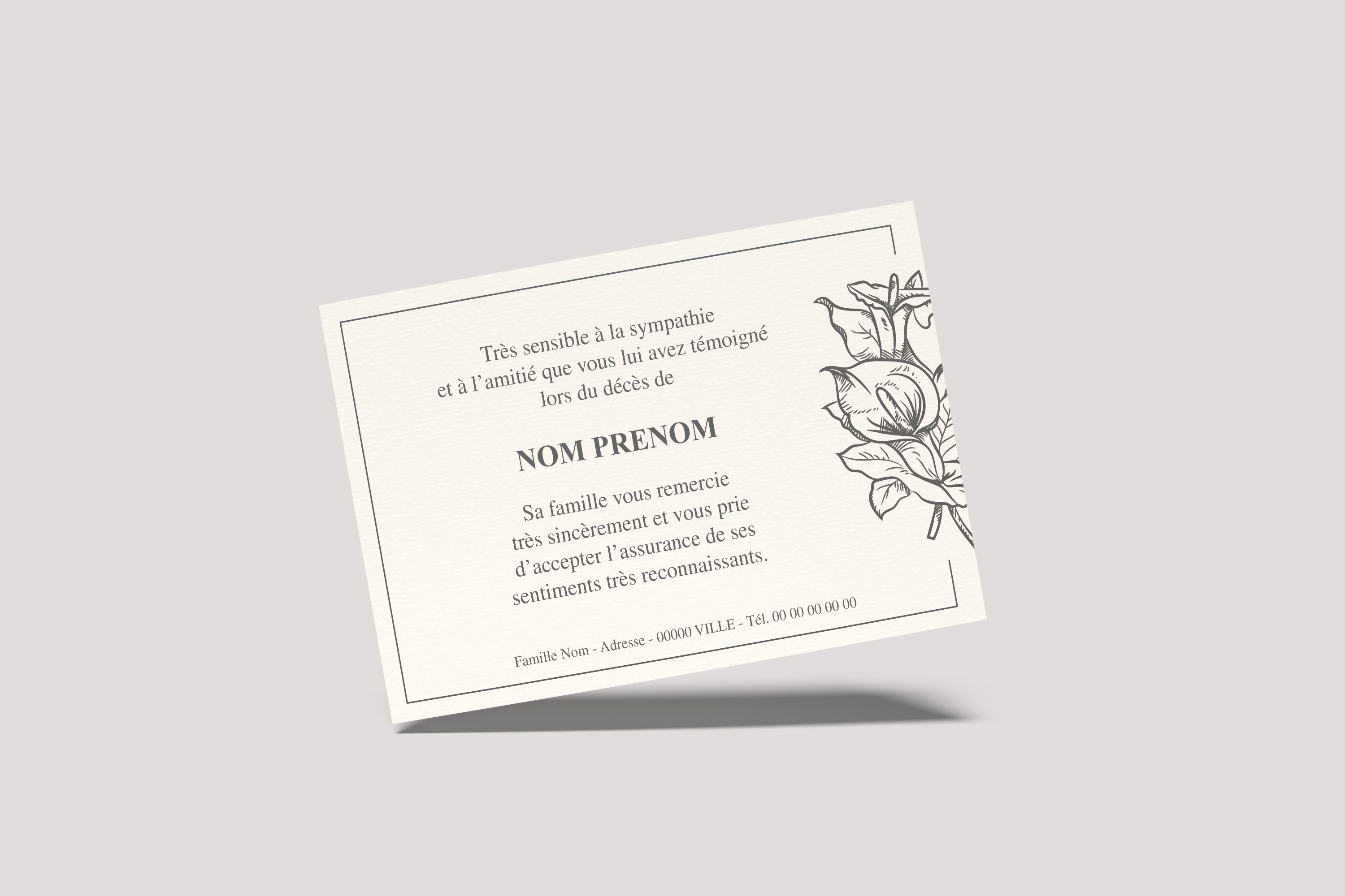 Carte de Remerciements - Modèle 11