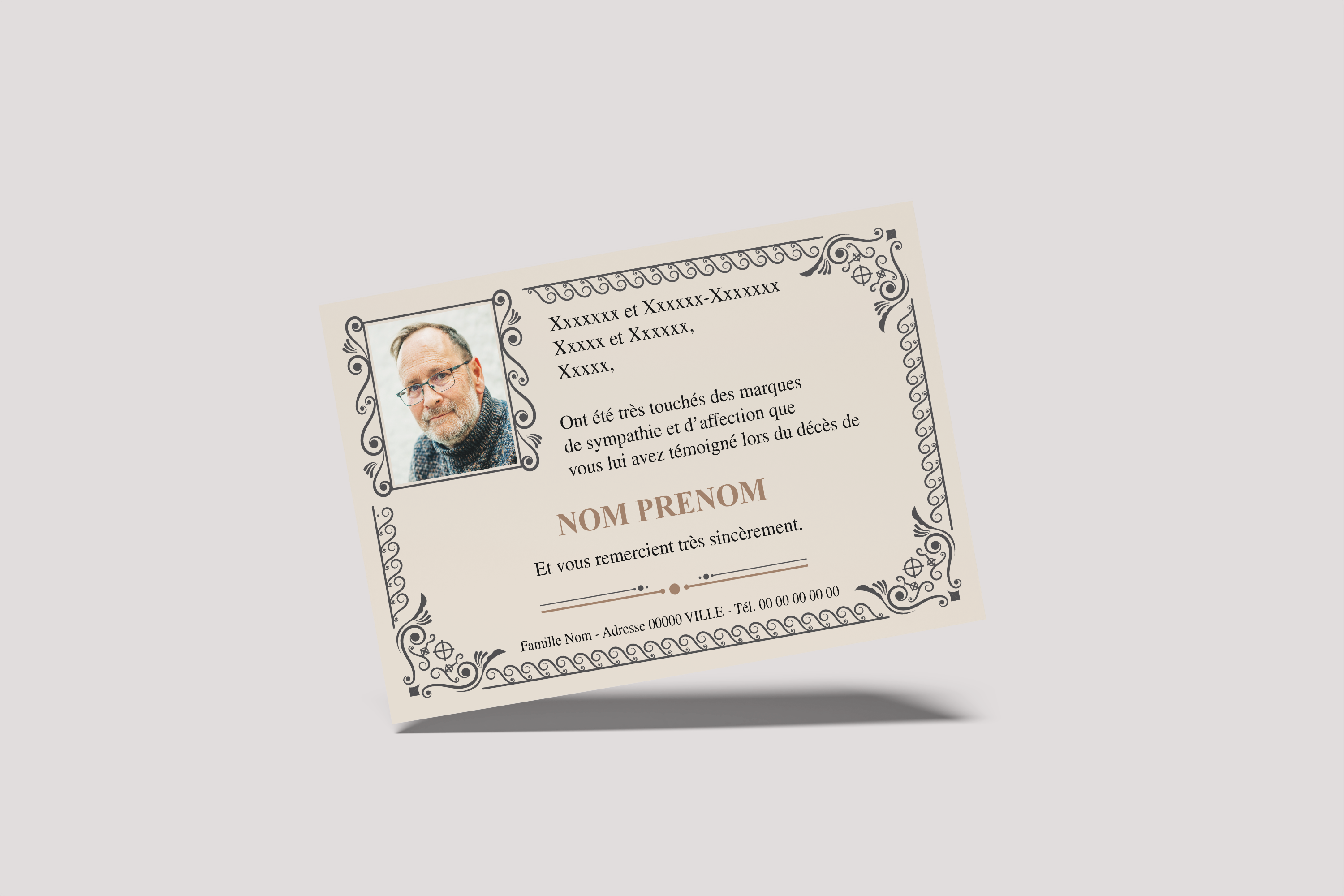 Carte de Remerciements - Modèle 37