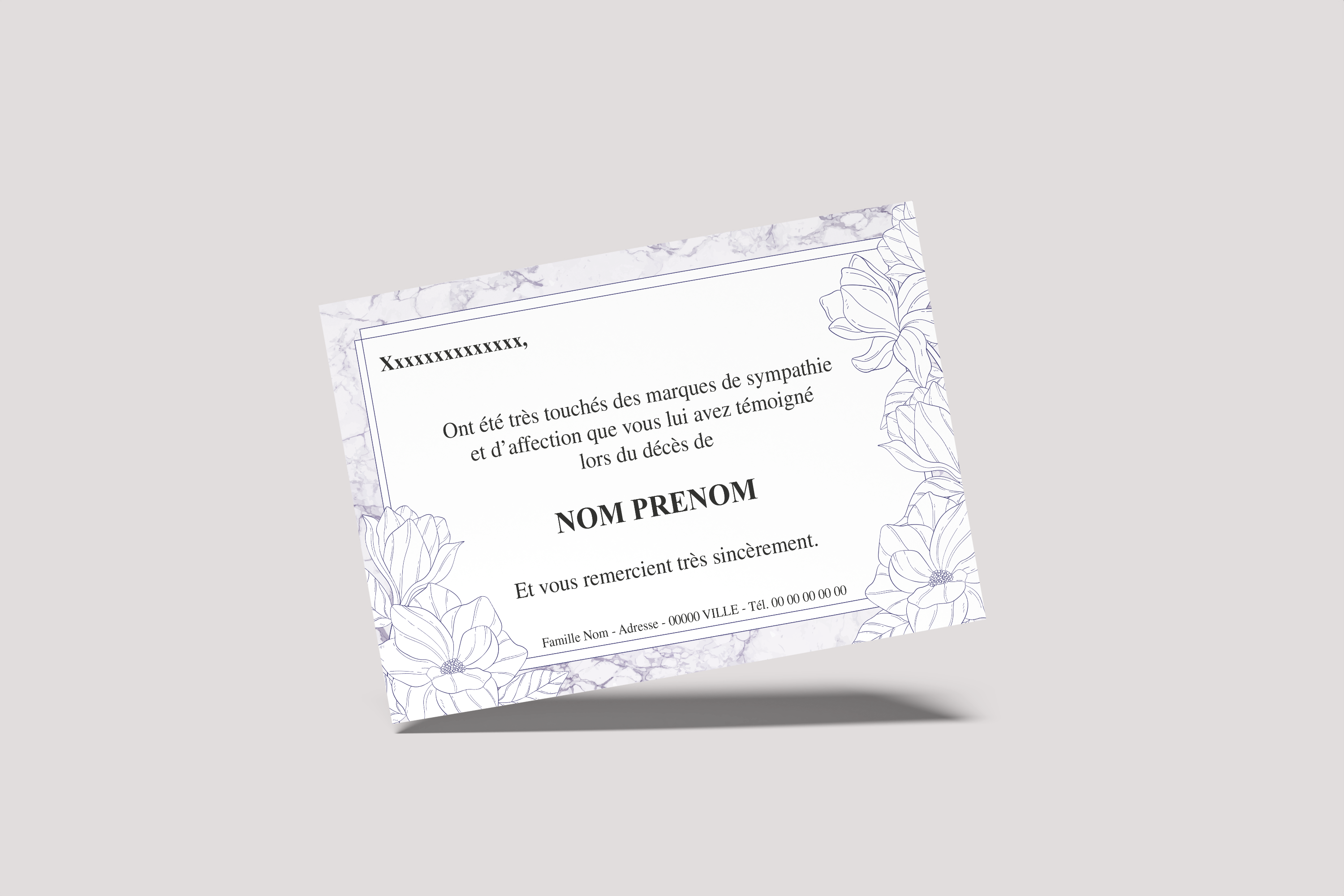Carte de Remerciements - Modèle 27