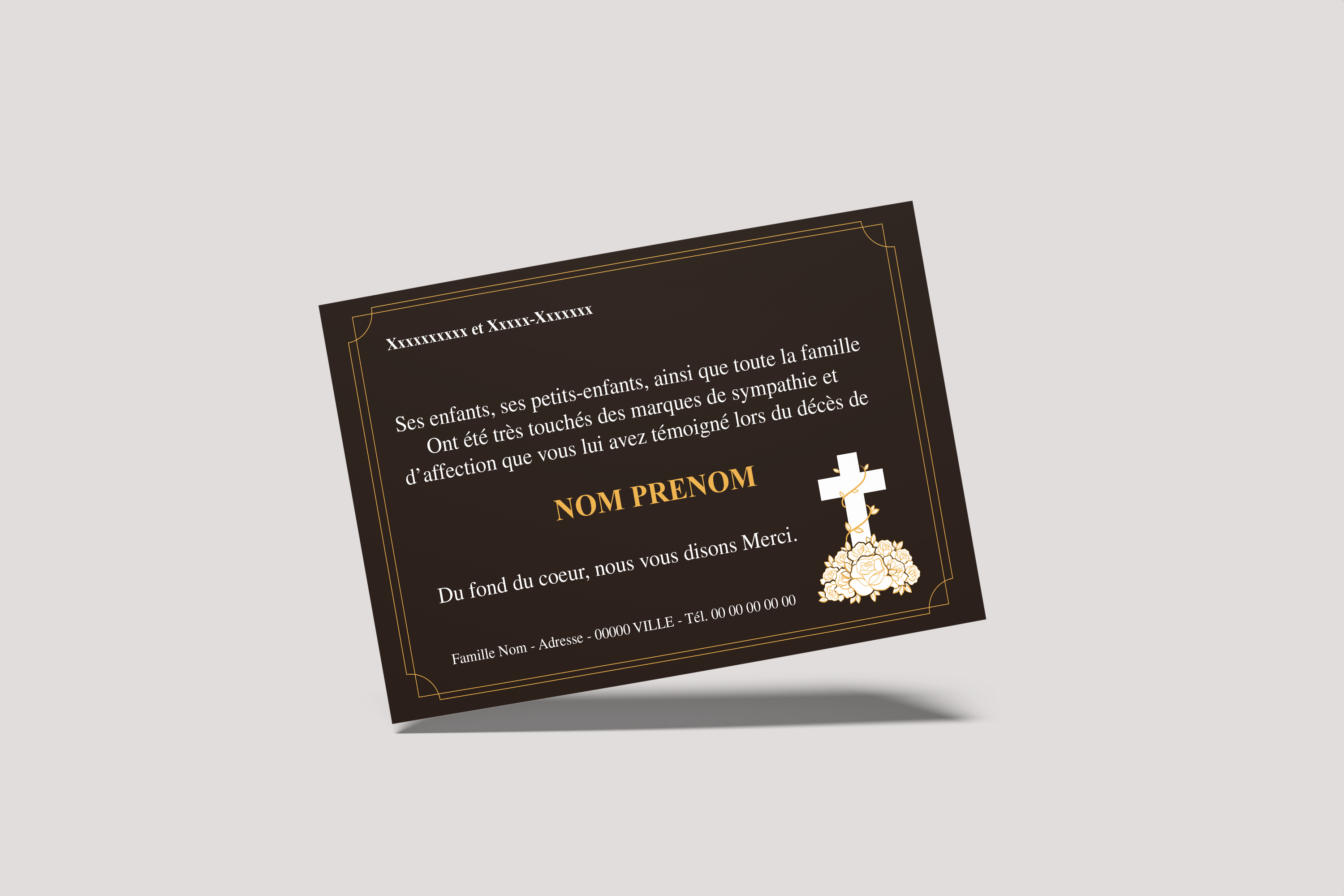 Carte de Remerciements - Modèle 12