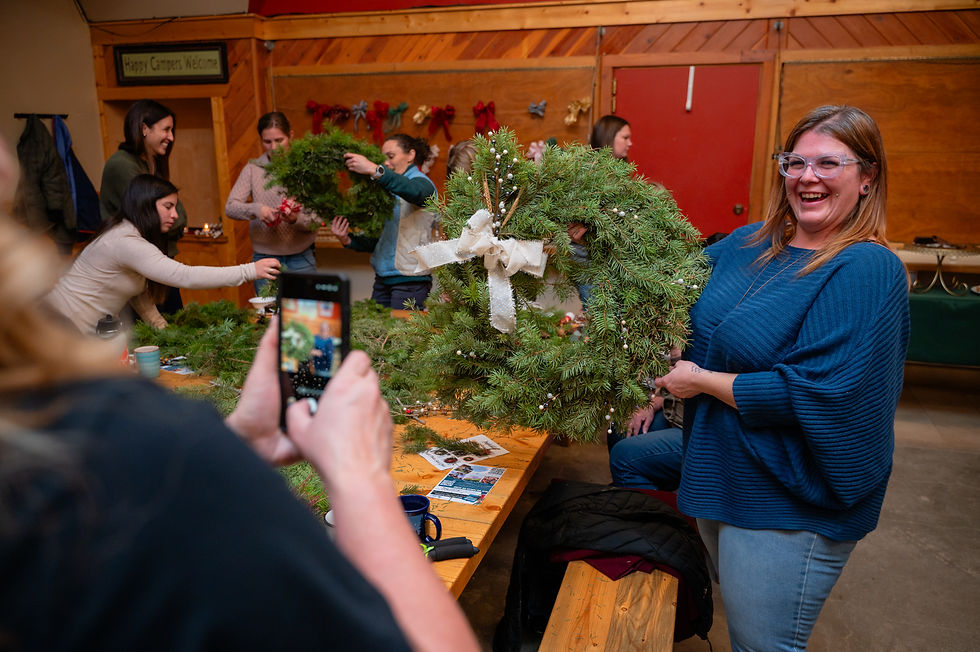 Wreath Making event at Yellowstone Alliance Adventures near Bozeman, Montana.
