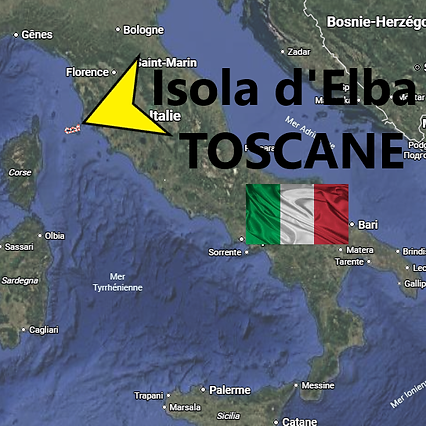 Carte de localisation de l'île d'Elbe, Toscane, Italie