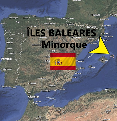 carte de localisation de Minorque, îles baléares, Espagne