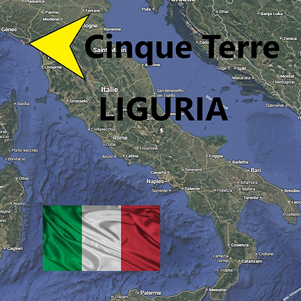 Localisation des Cinque Terre en Italie, Ligurie