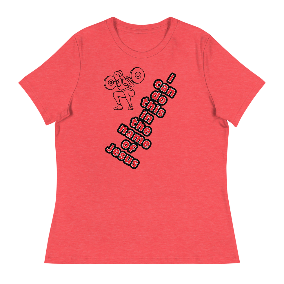 Thumbnail: peach t-shirt that says I can do this in the name of Jesus.