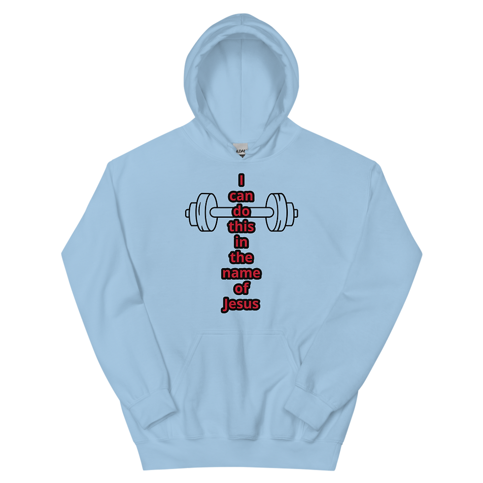 Thumbnail: blue hoodie that says I can do this in the name of Jesus.