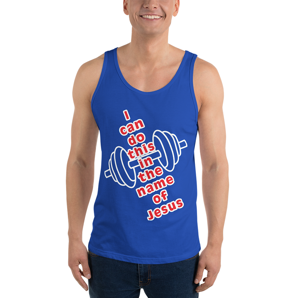 Thumbnail: man with a tank top on that says I can do this in the name of jesus.