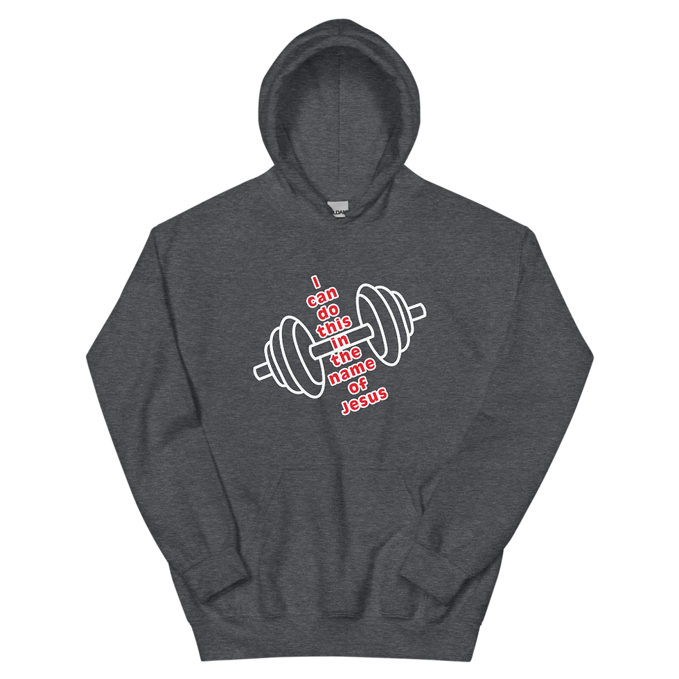 Thumbnail: gray hoodie that says I can do this in the name of Jesus.