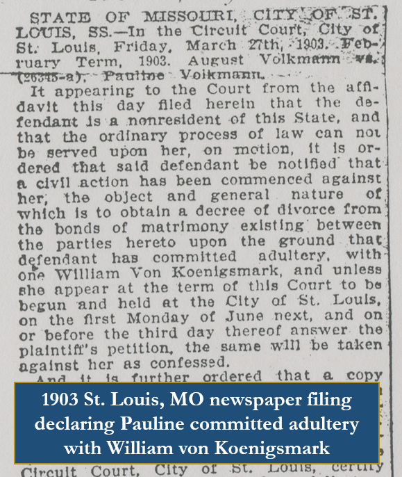 Pauline Volkmann divorce ad