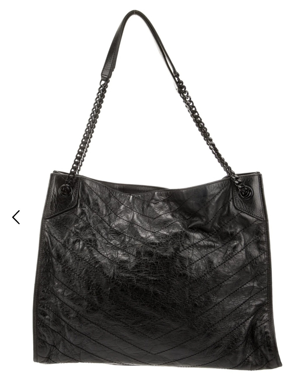 Thumbnail: Yves Saint Laurent Elegant Black Leather Shoulder Bag