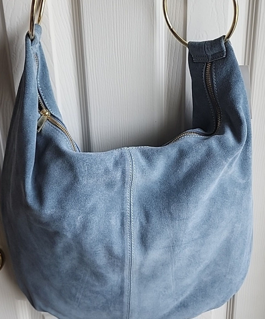 Thumbnail: Blue Suede shoulder Bag 