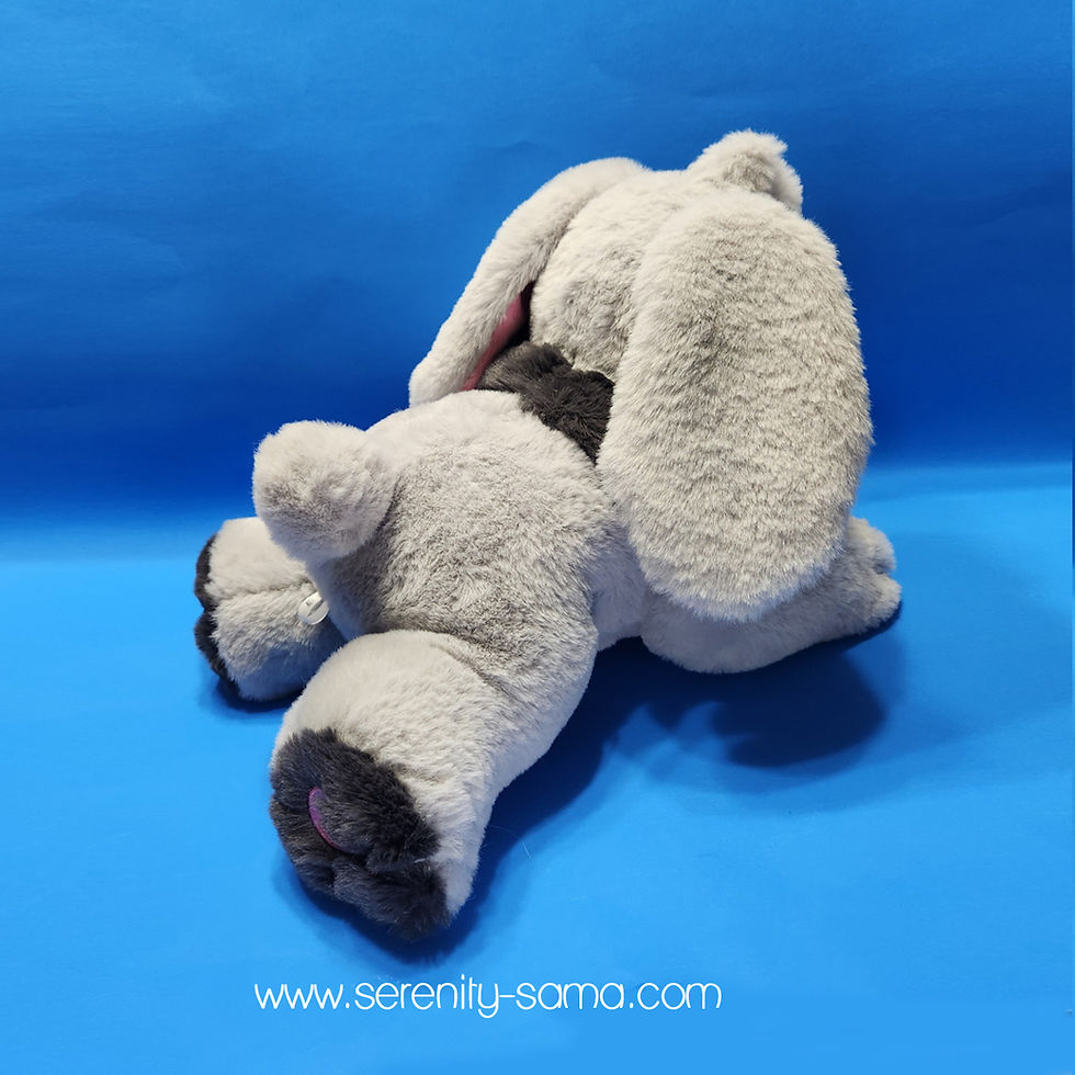 Thumbnail: Large Grey Laying Cybunny Plush