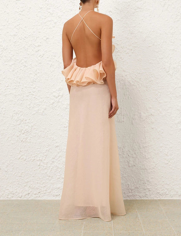 Thumbnail: Crush Ruffle Halter Maxi Dress