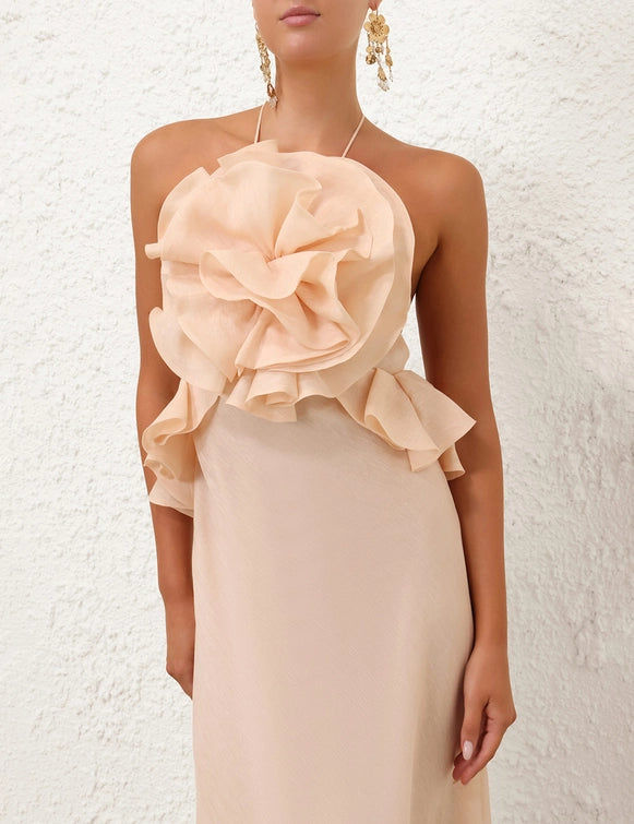 Thumbnail: Crush Ruffle Halter Maxi Dress