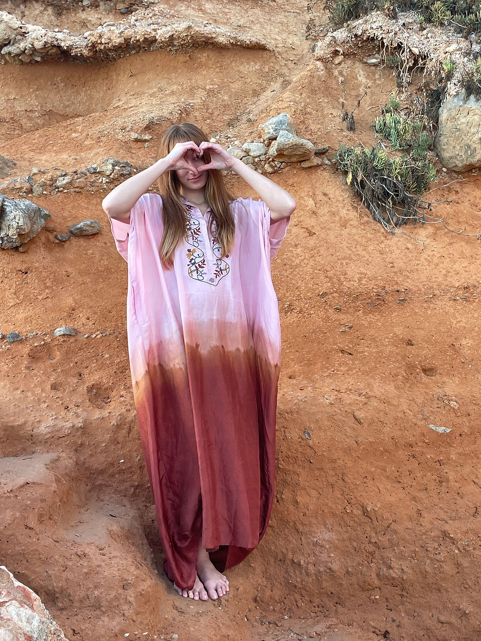 The Silk Dip Dye Kaftan Handcrafted Gradient Silk Dress